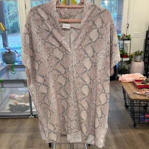 Karlie Blush Snake Print Blouse